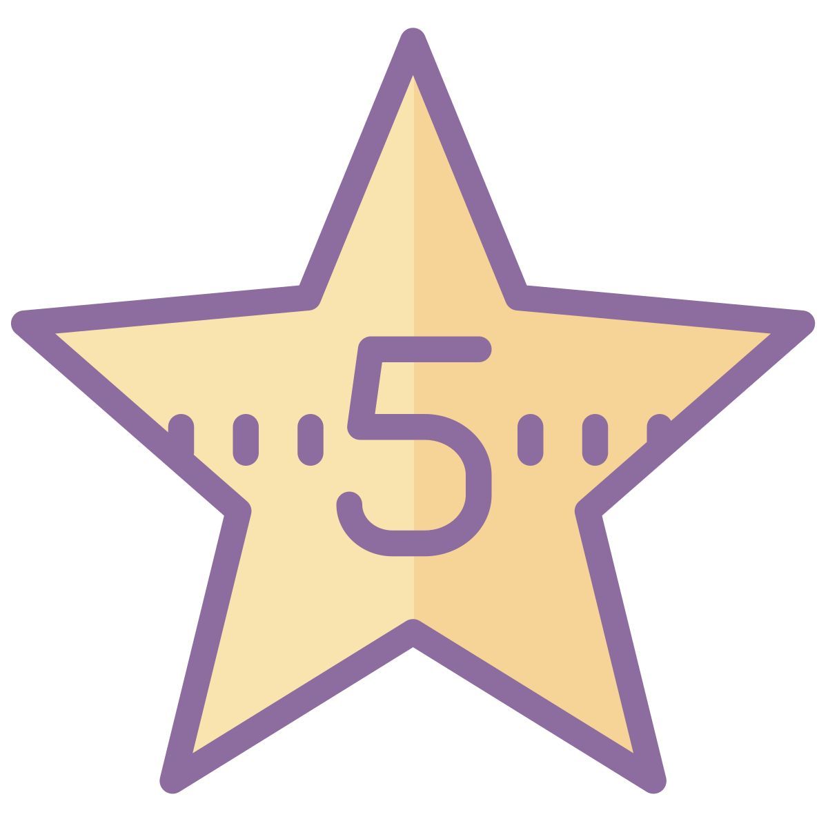 cute color style classificação cinco estrelas icon