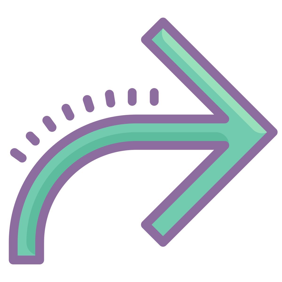 cute color style flecha adelante icon