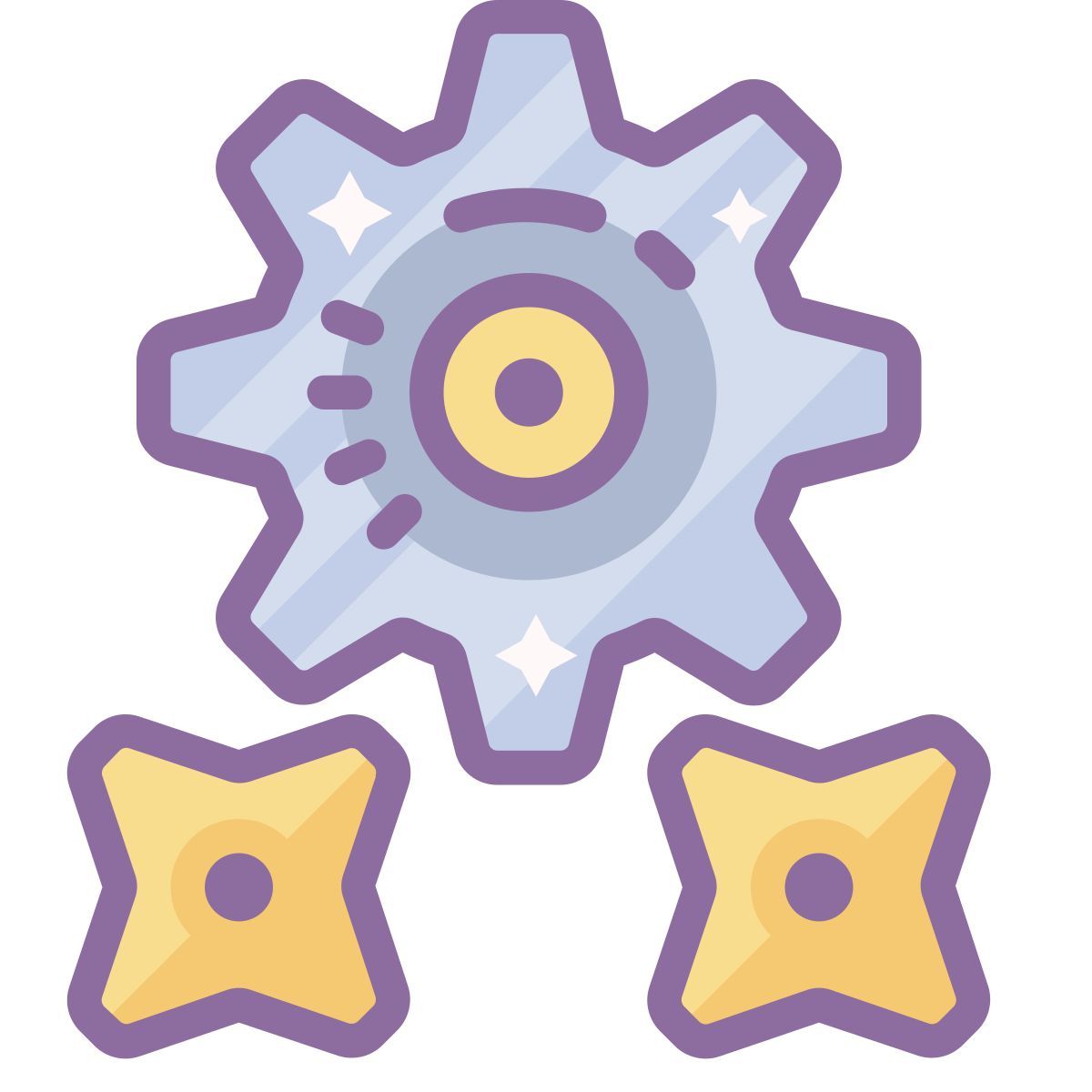 cute color style ingranaggi icon