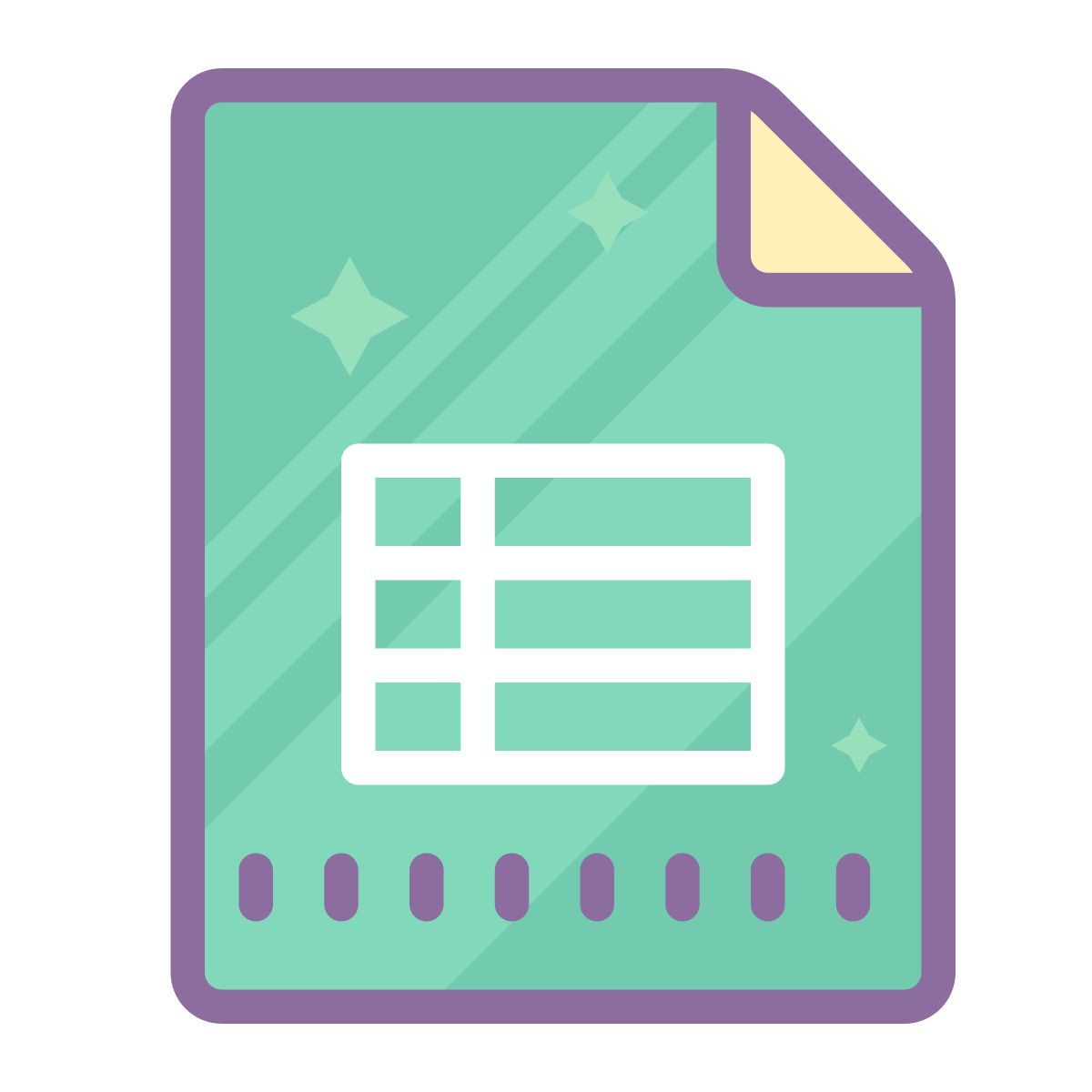 cute color style google sheets icon