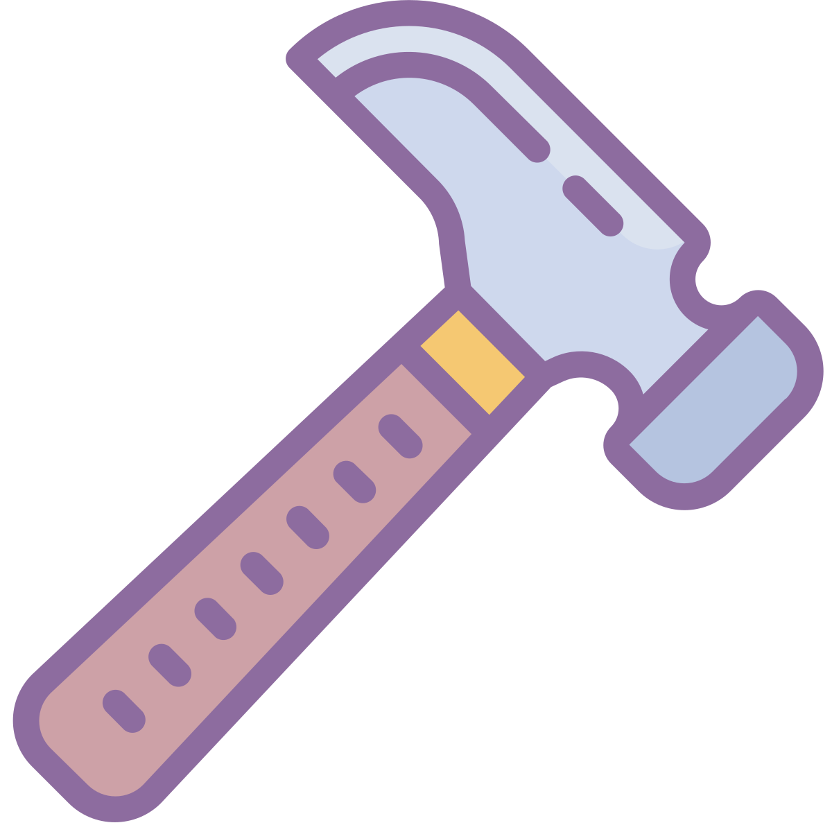 cute color style hammer icon