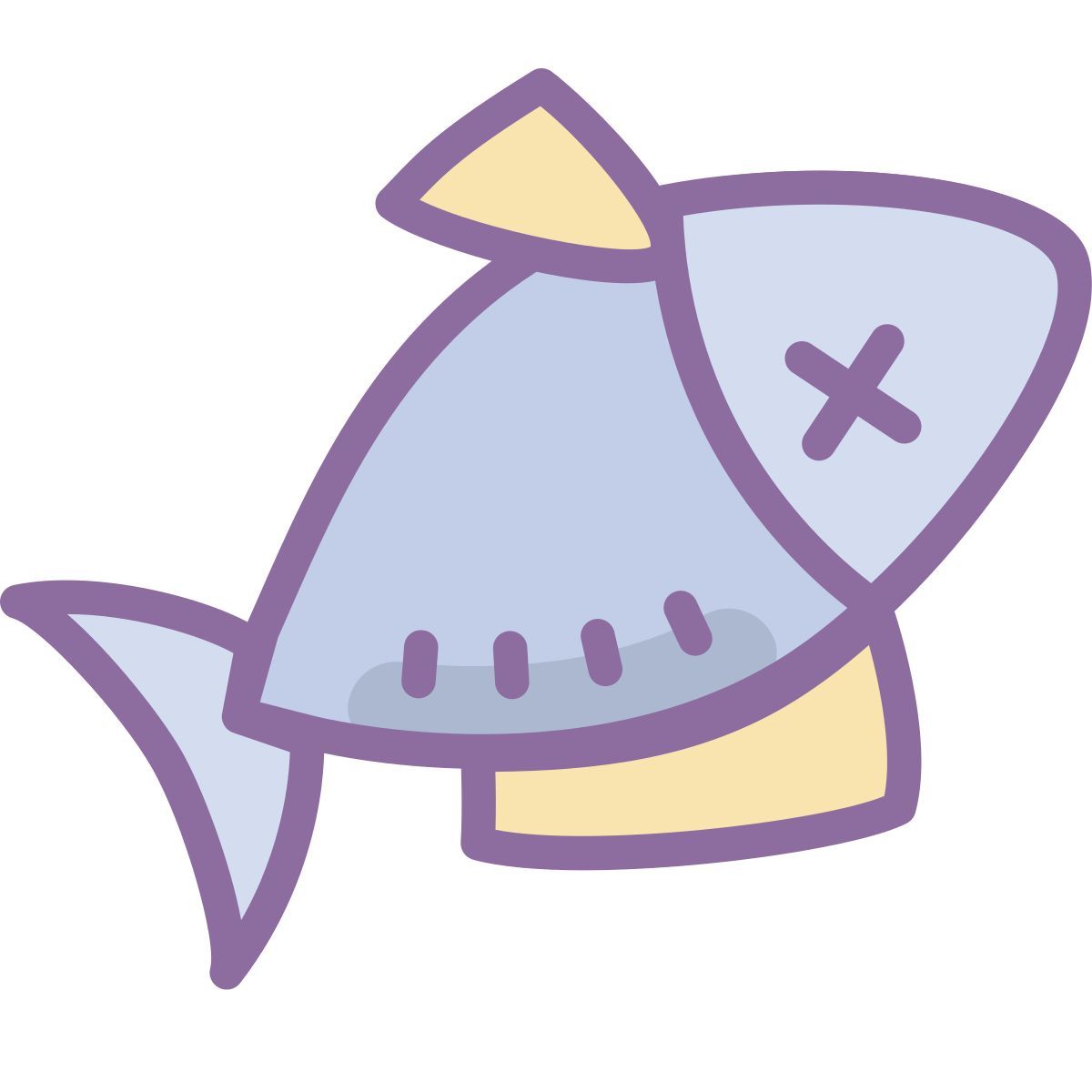 cute color style getöteter fisch icon