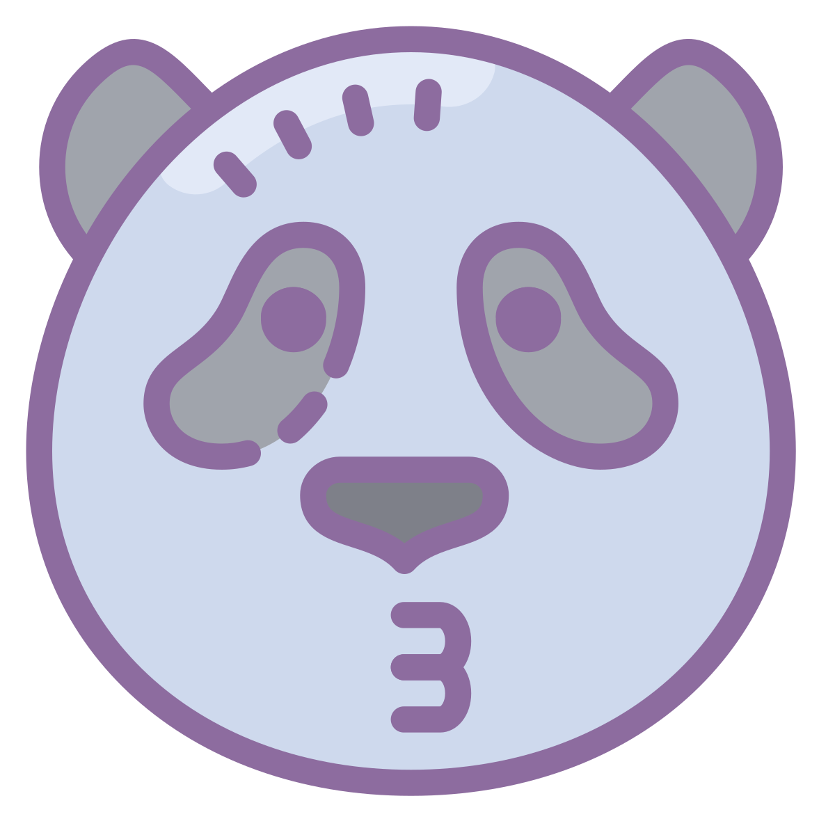 cute color style kiss panda  v2 icon