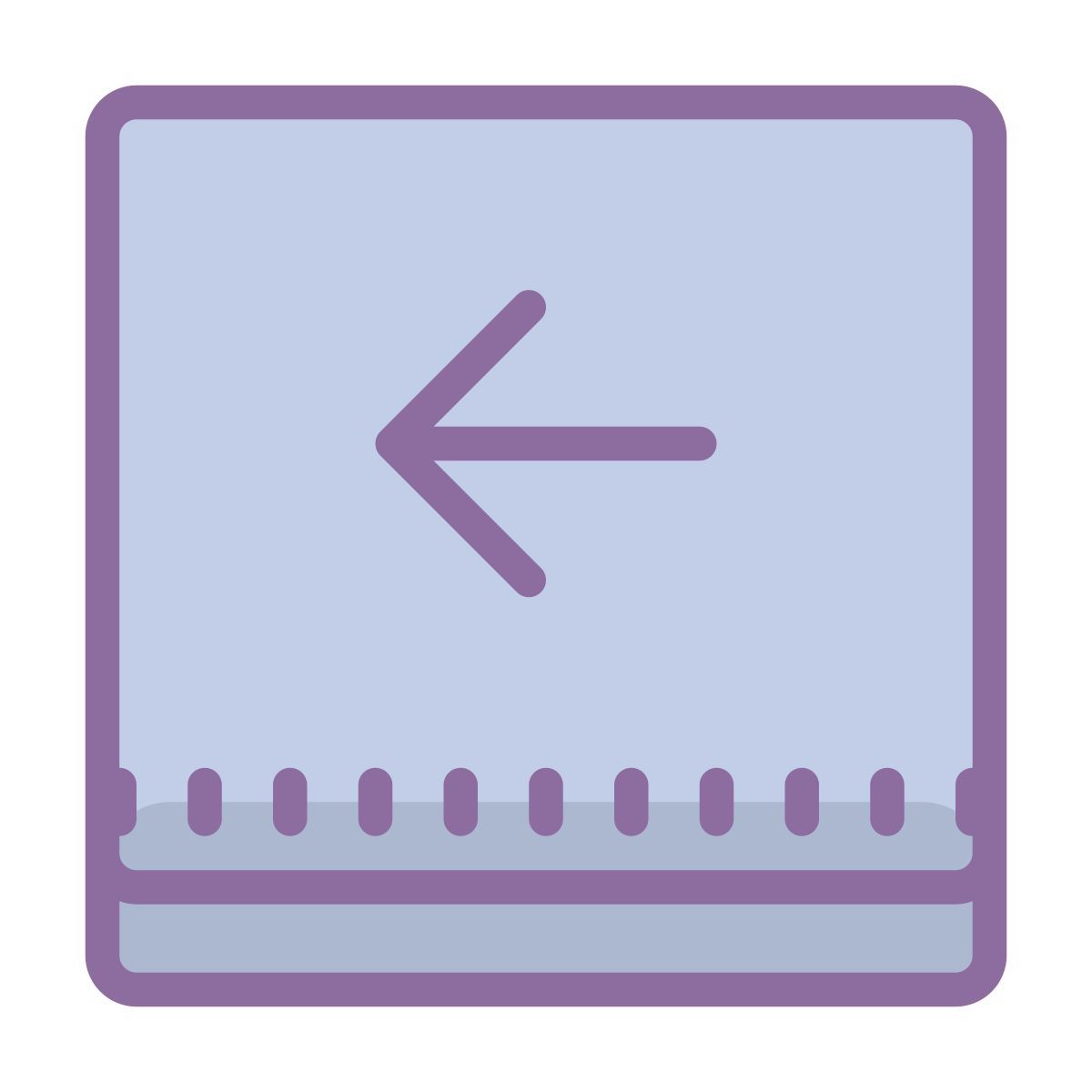 cute color style left arrow key icon