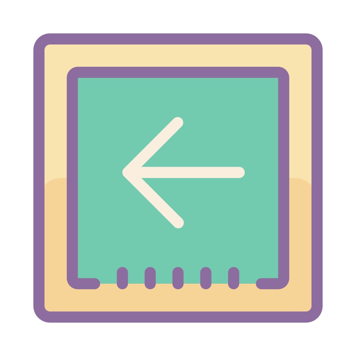 cute color style izquierda en cuadrado icon