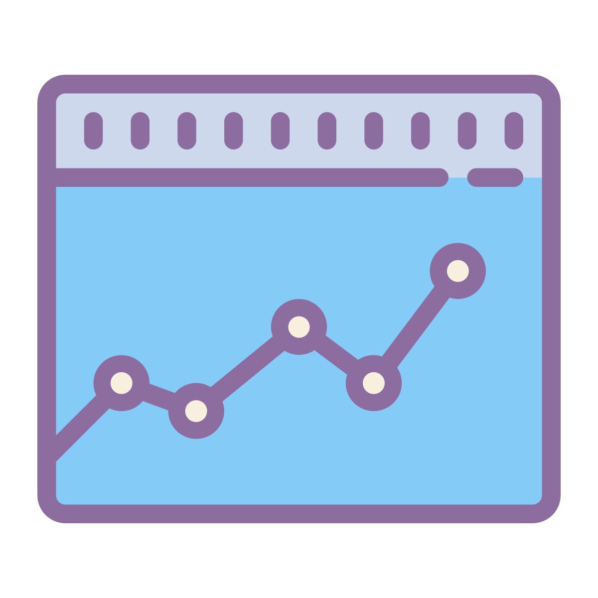 cute color style gráfico de líneas icon