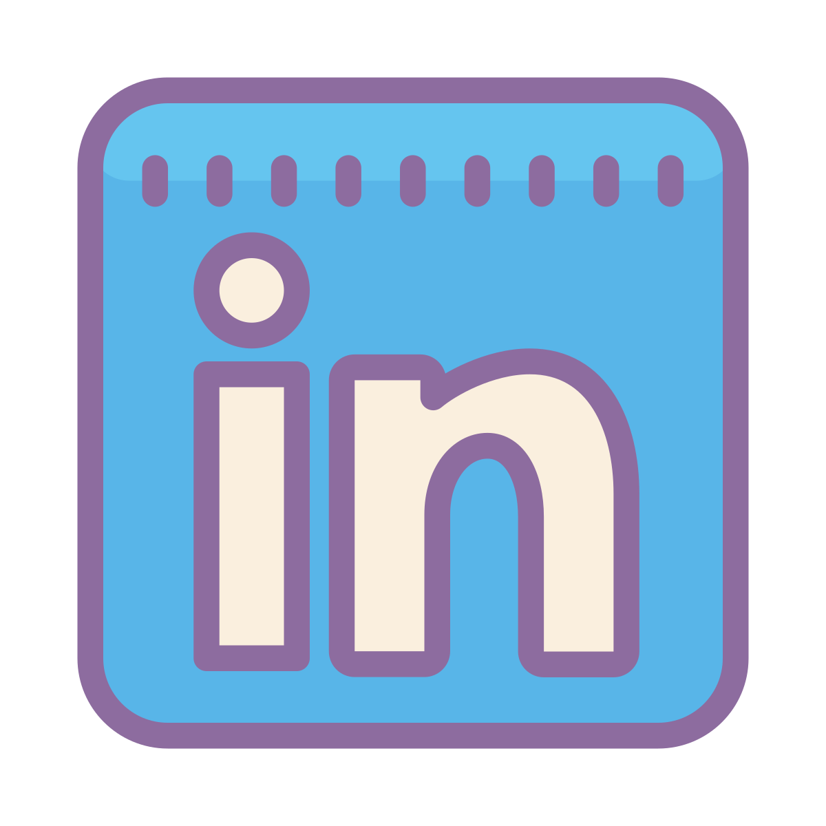 cute color style linkedin  v2 icon