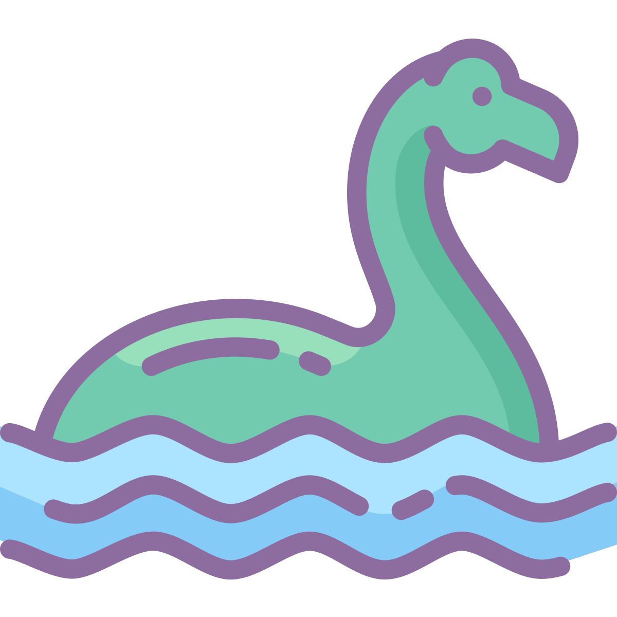 cute color style loch ness monster  v2 icon