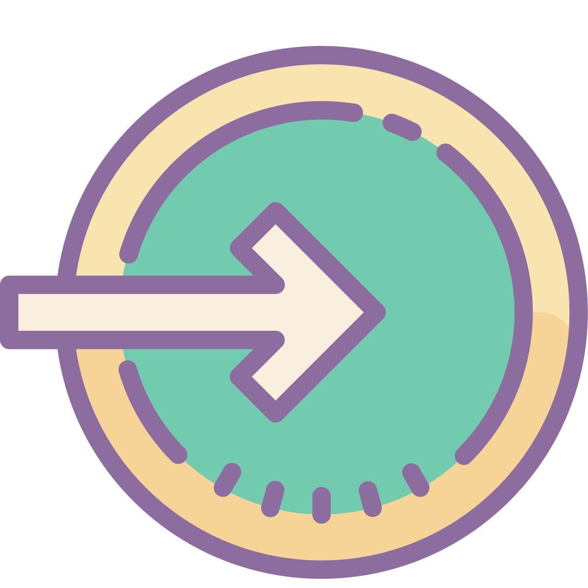 cute color style anmelden abgerundet rechts icon