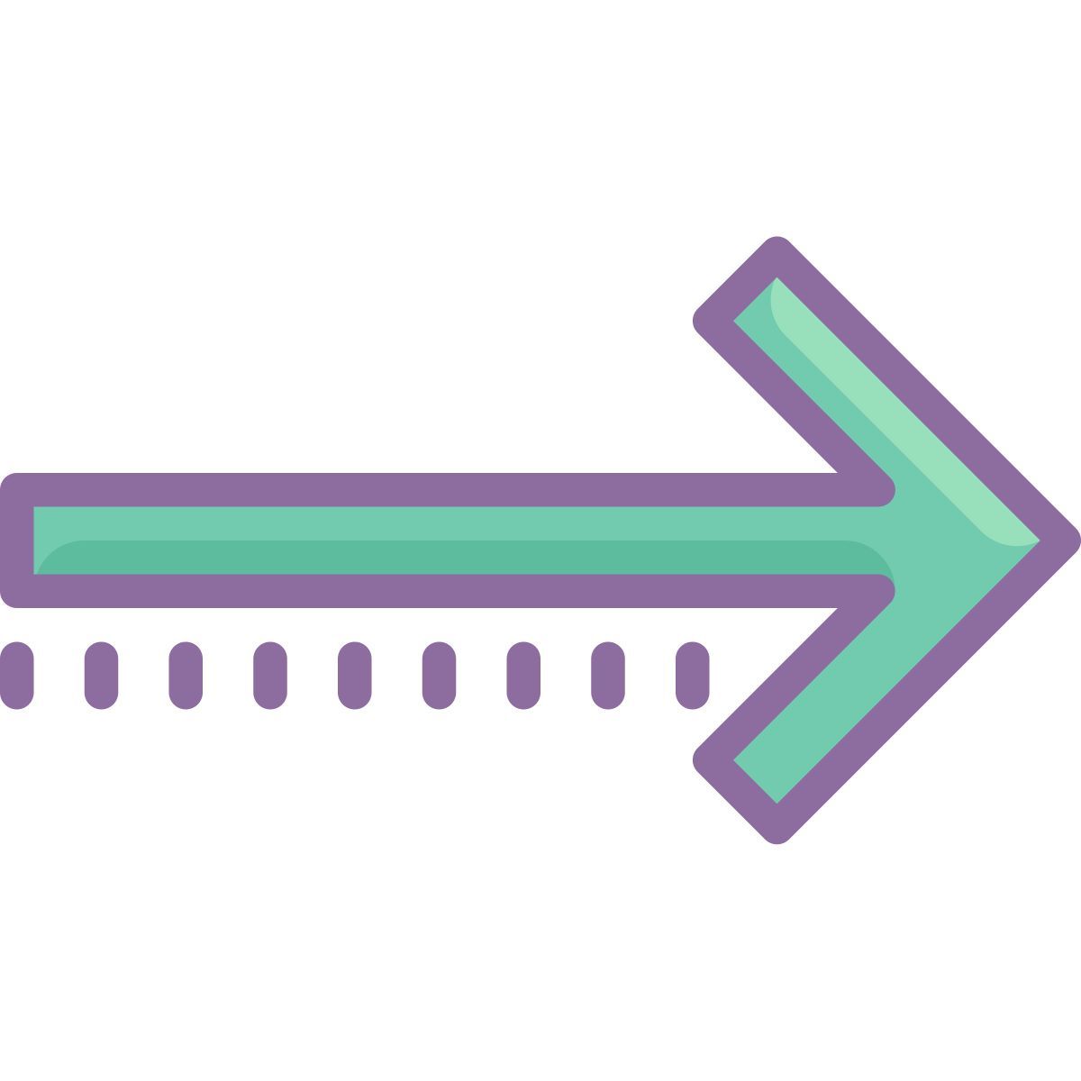 cute color style flecha derecha larga icon