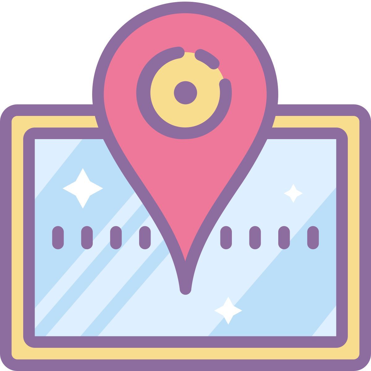 cute color style map icon