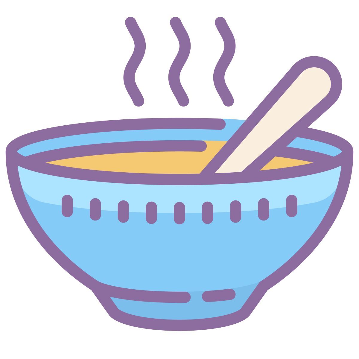 cute color style sopa de miso icon