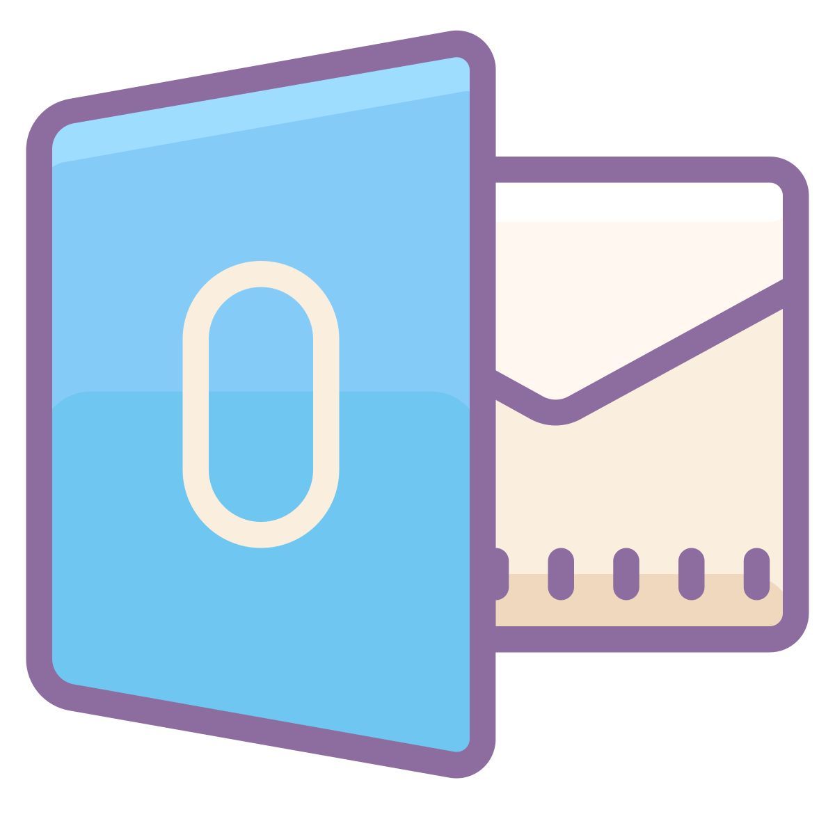 cute color style microsoft outlook icon