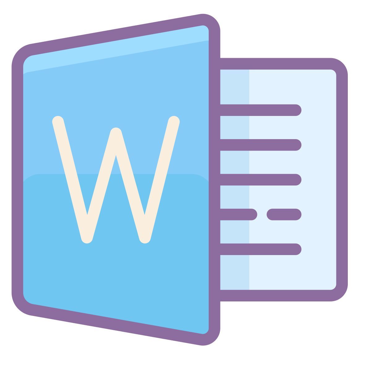 cute color style microsoft word icon