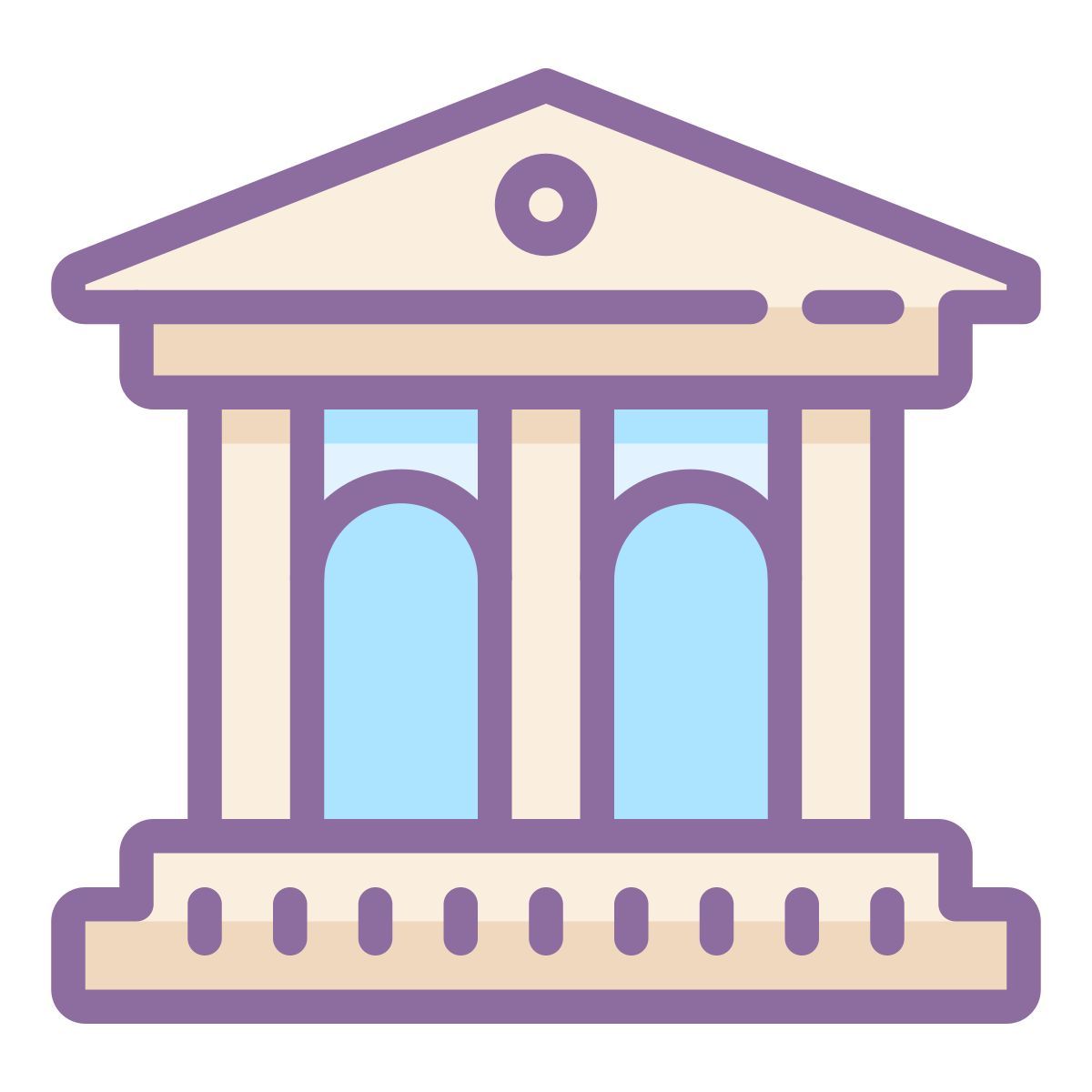 cute color style architecture icon