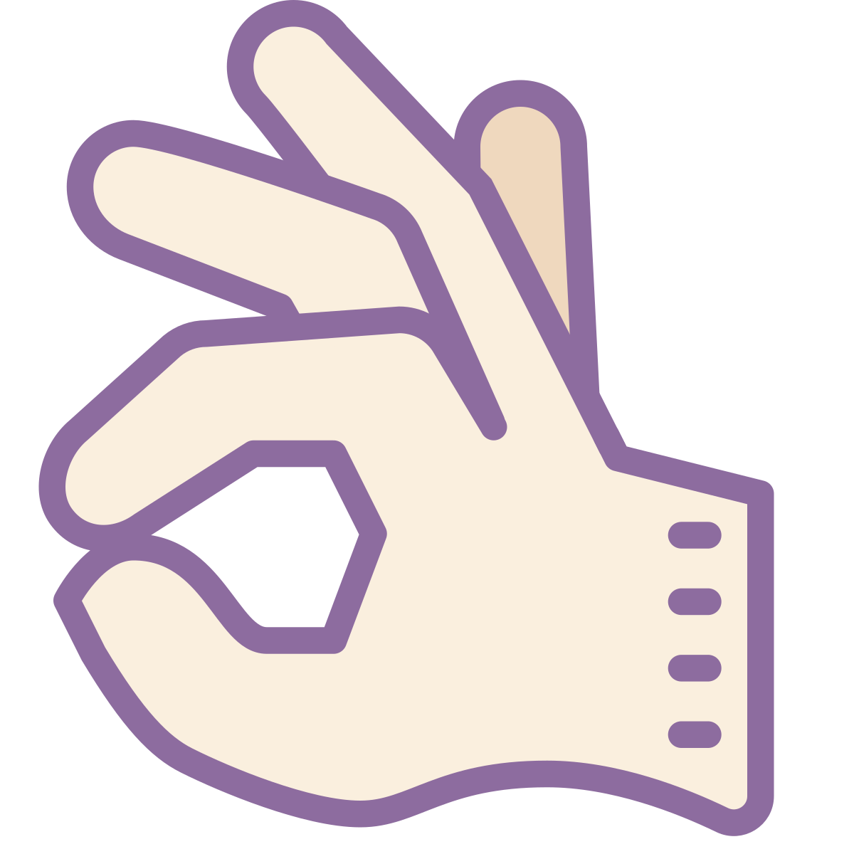 cute color style ok hand  v2 icon