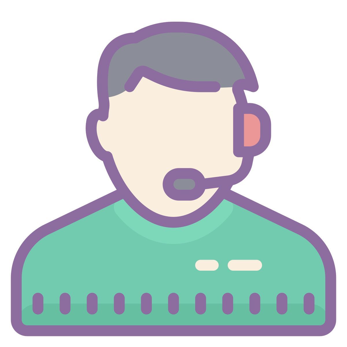 cute color style online support icon