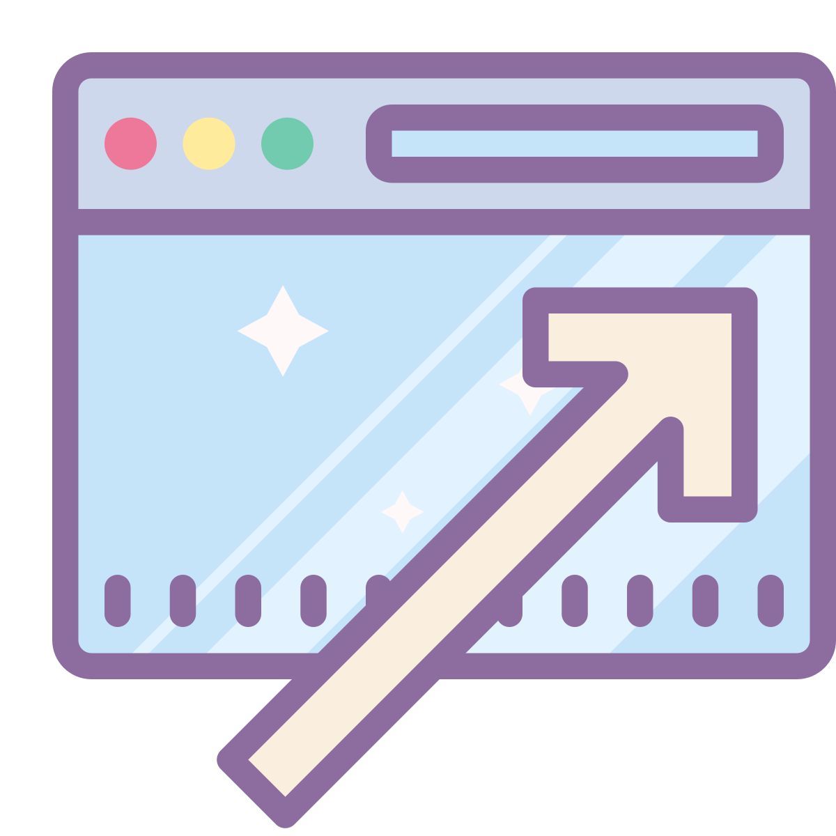 cute color style öffnen im browser icon