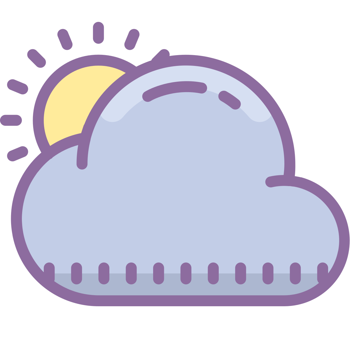 cute color style partly cloudy day  v2 icon