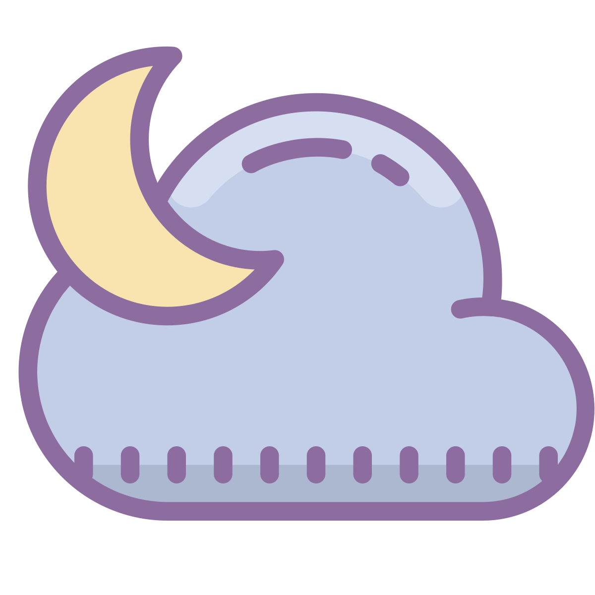 cute color style partly cloudy night  v2 icon