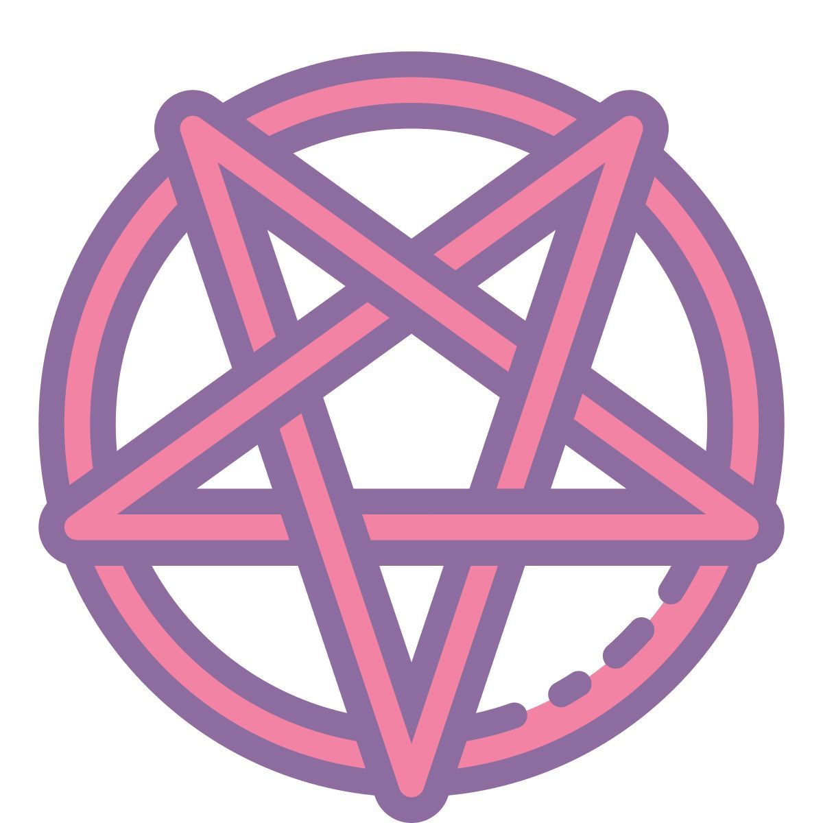 cute color style pentagramma diavolo icon
