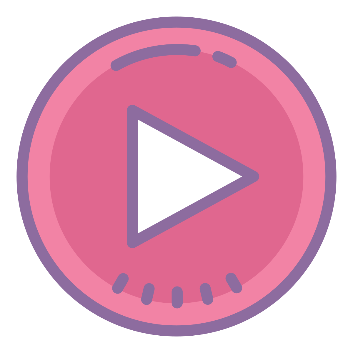 cute color style play button circled  v2 icon