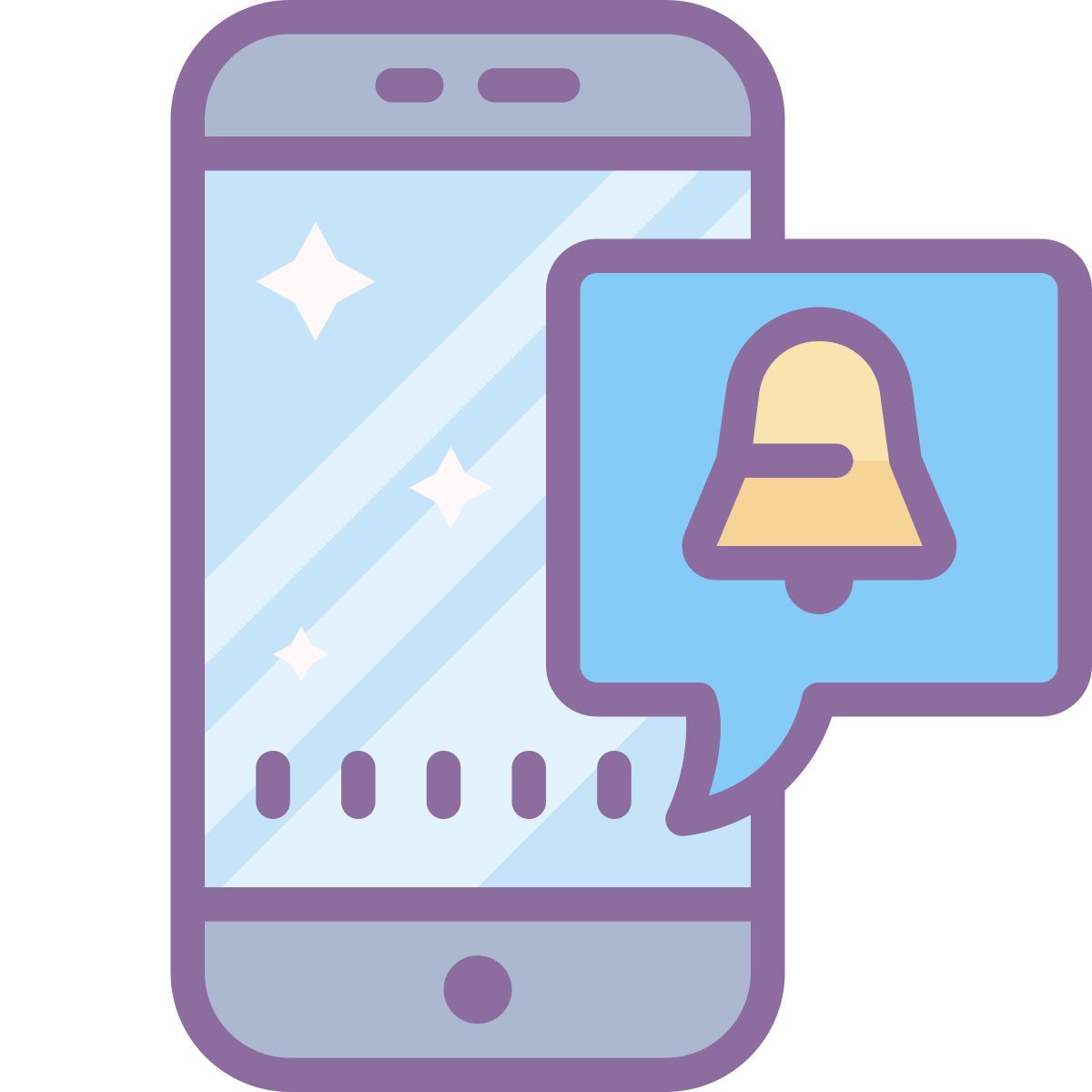 cute color style push notifications icon