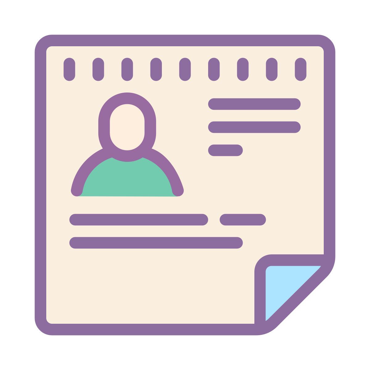 cute color style curriculum vitae icon