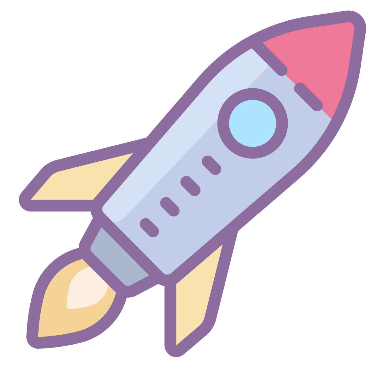 cute color style rocket  v2 icon