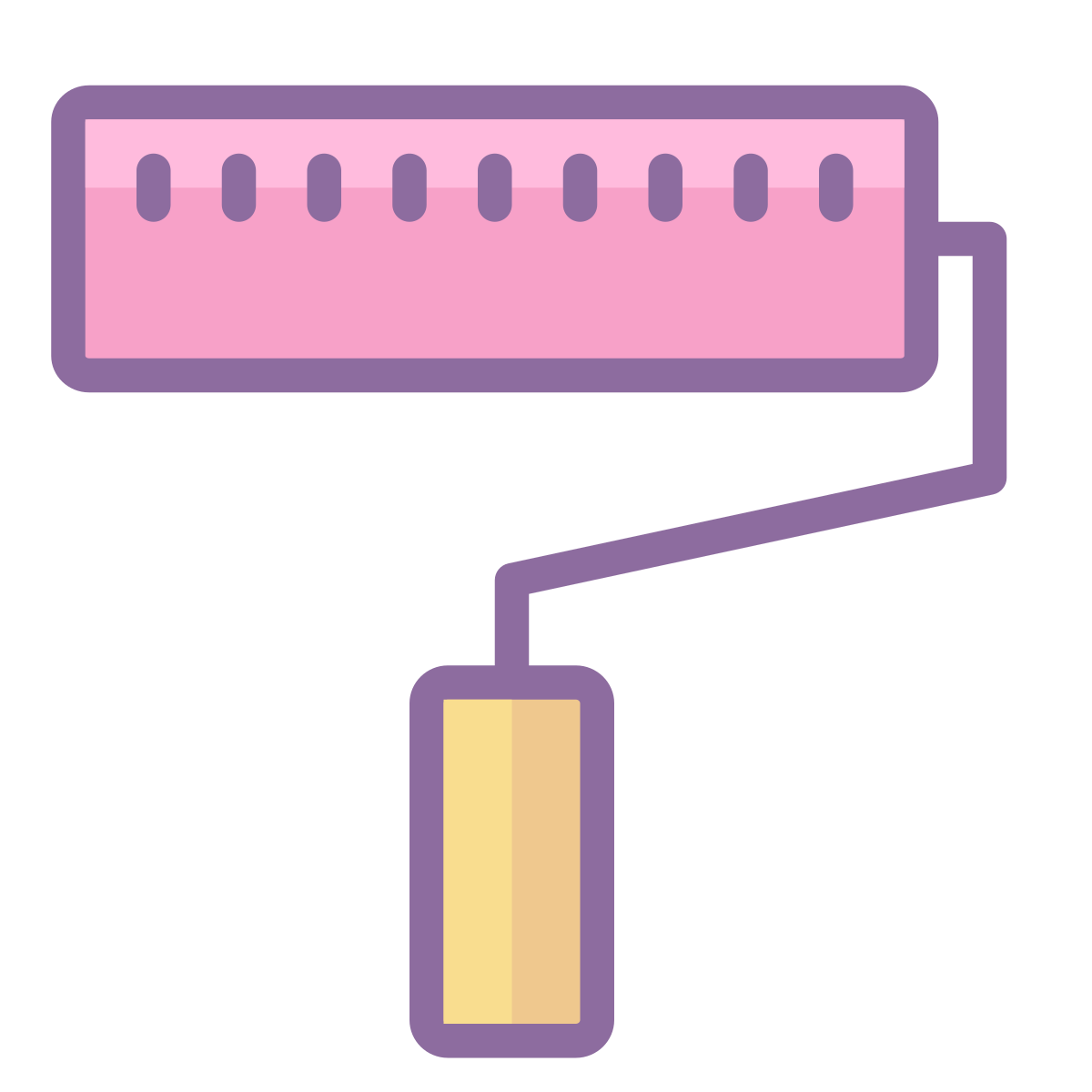 cute color style roller brush icon