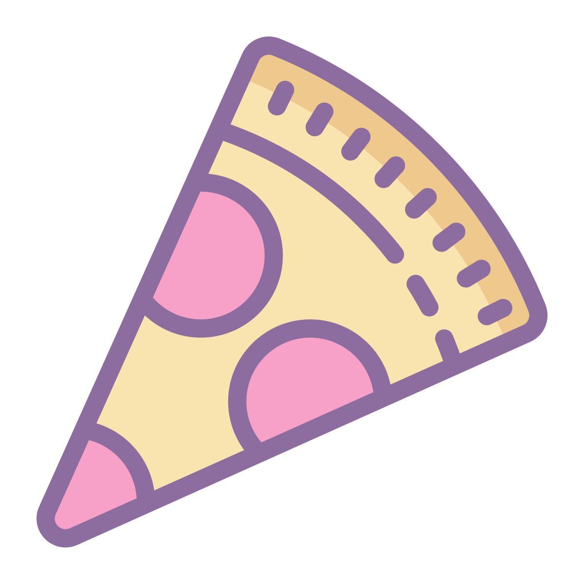 cute color style salami pizza icon