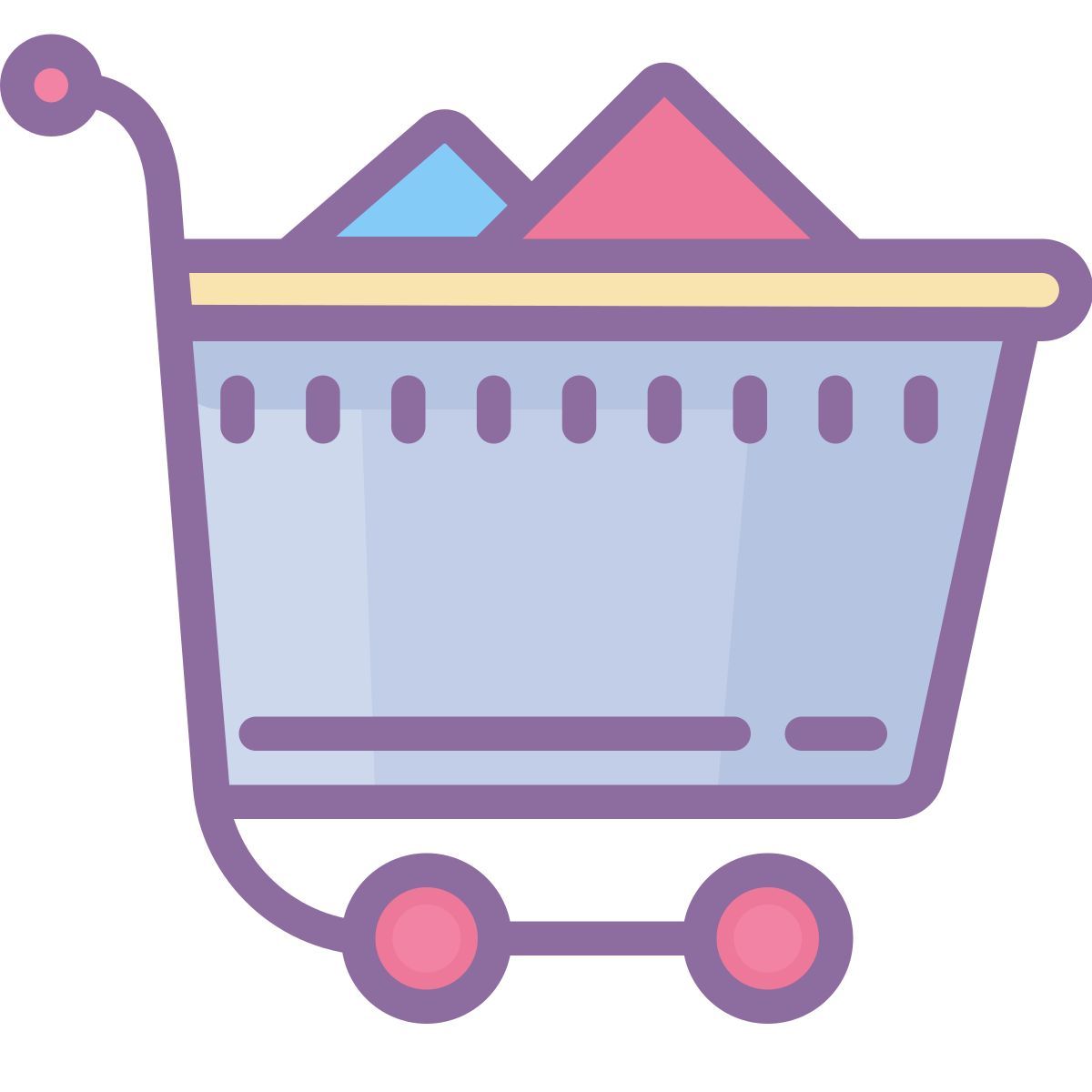 cute color style shopping cart icon