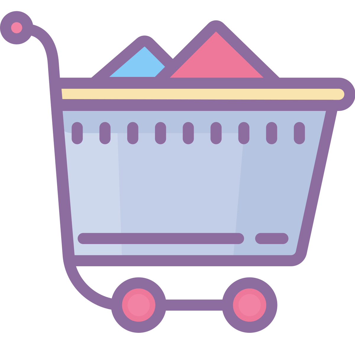 cute color style shopping cart  v2 icon