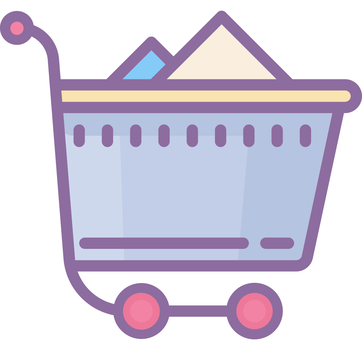 cute color style shopping cart loaded  v2 icon