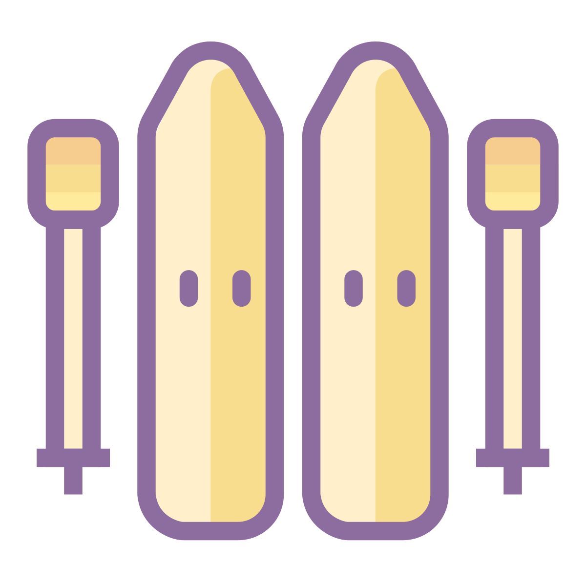 cute color style esquí icon