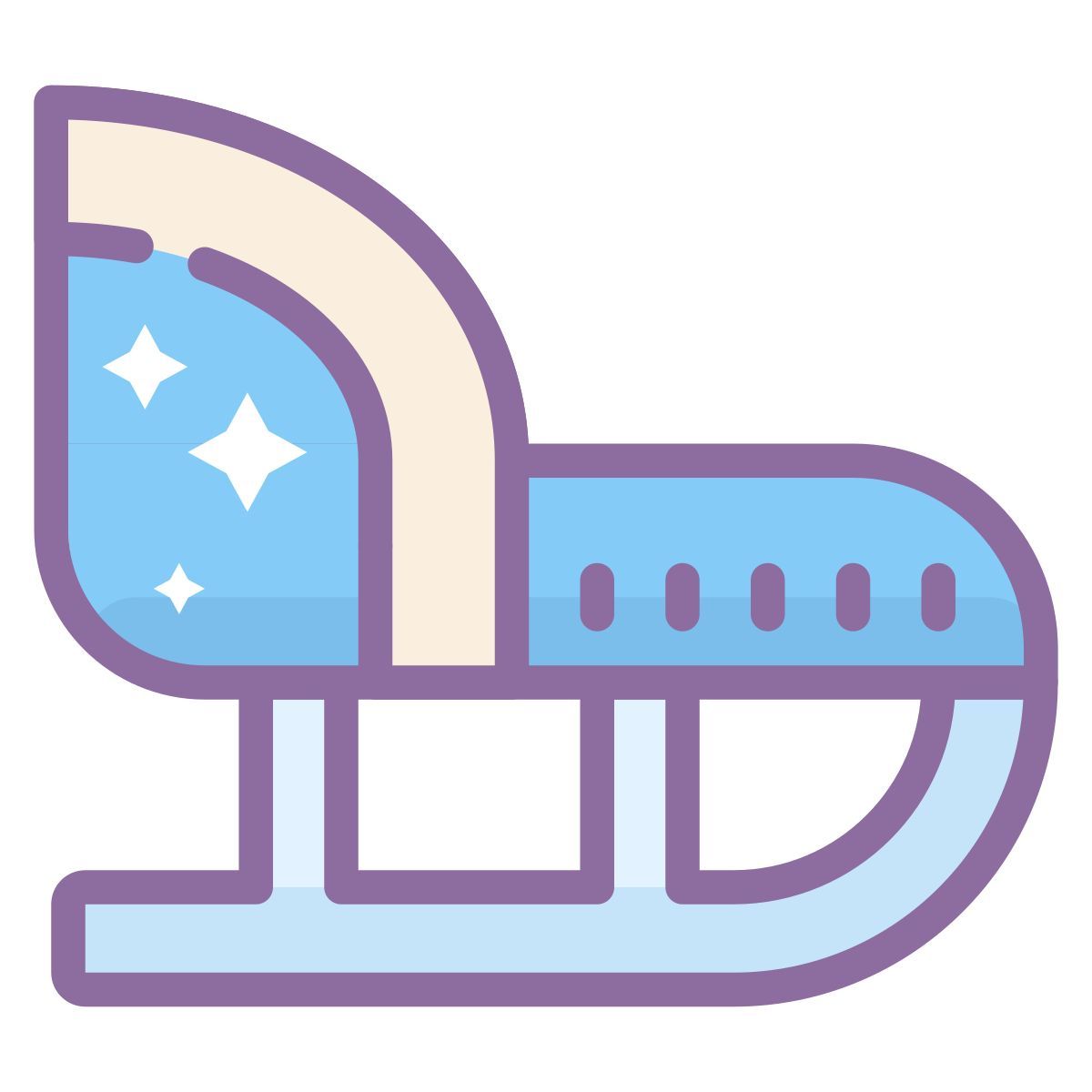 cute color style schlitten icon