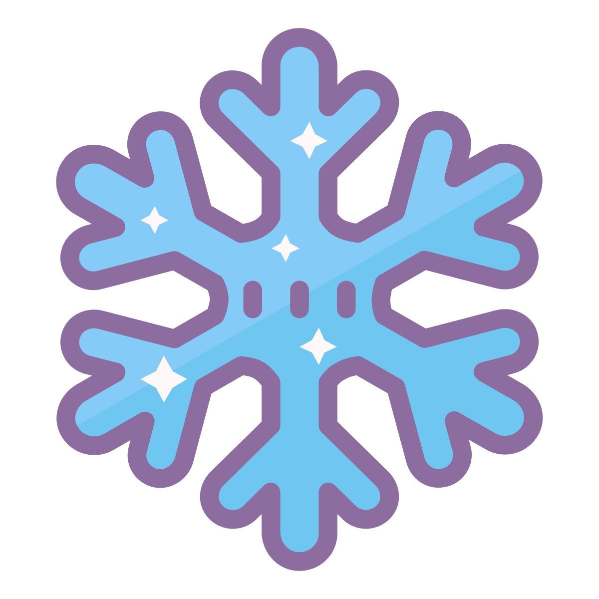 cute color style snowflake icon