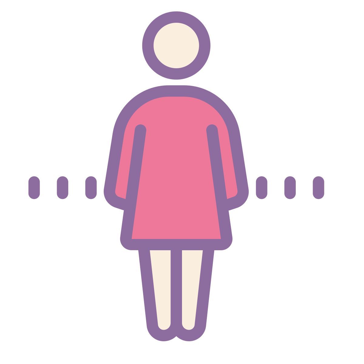 cute color style donna in piedi icon