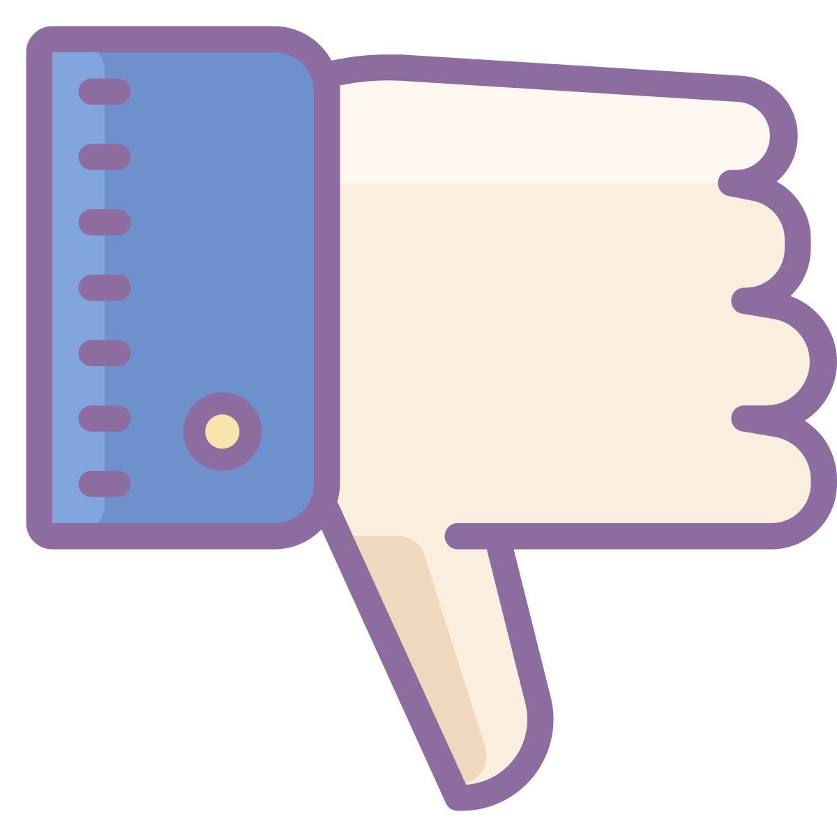 cute color style thumbs down icon