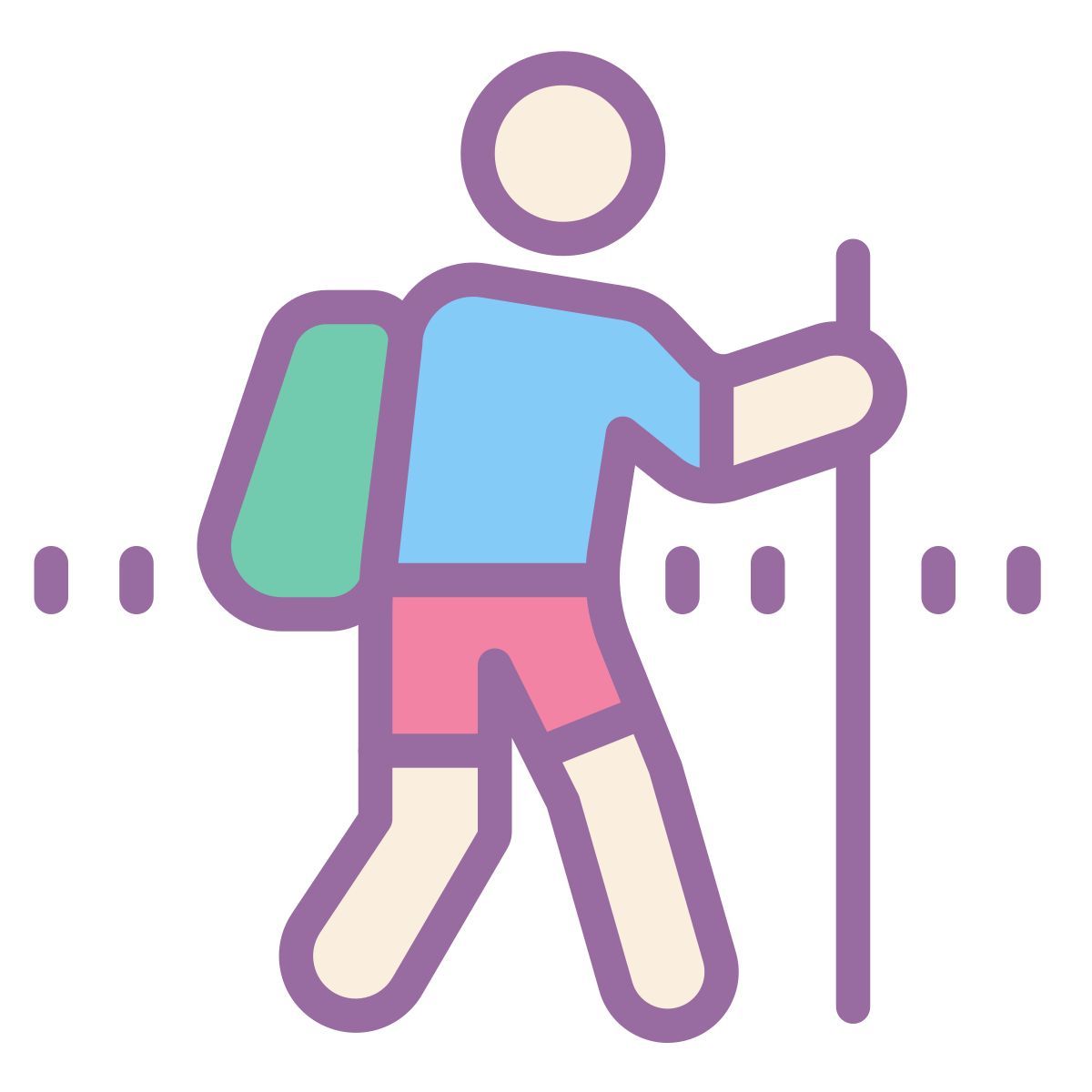 cute color style 徒步旅行 icon