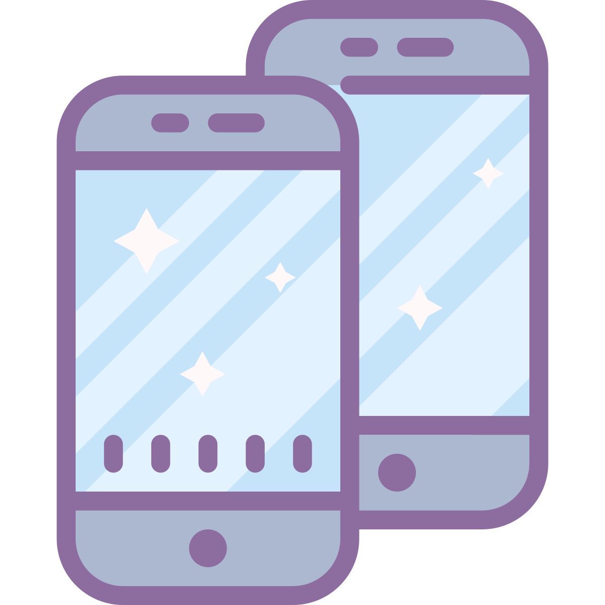 cute color style due smartphone icon