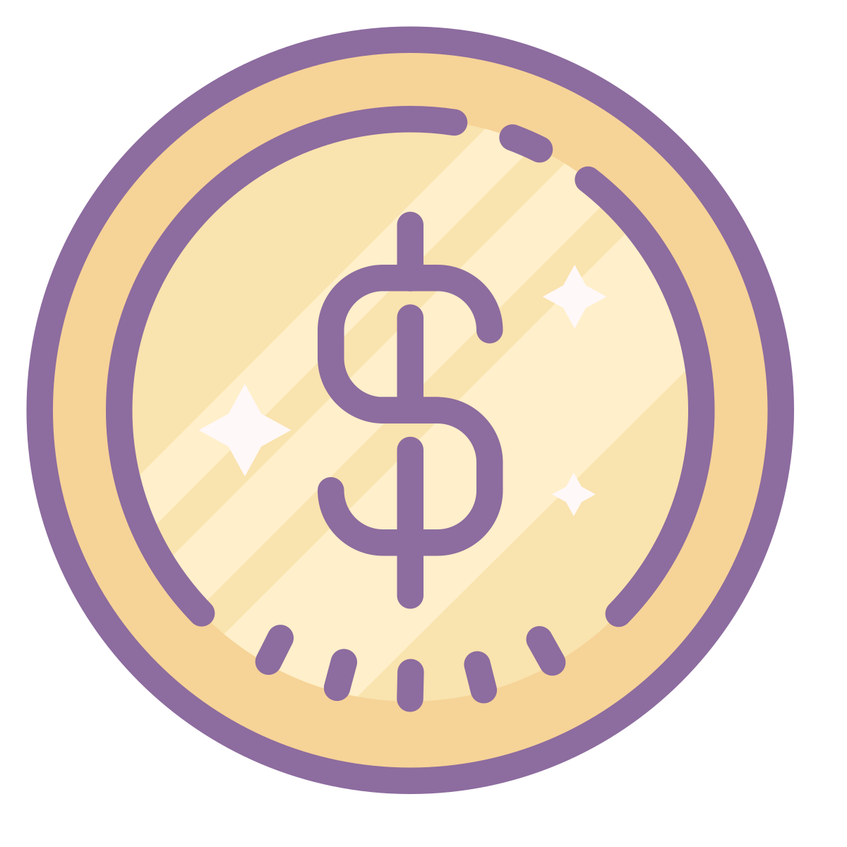 cute color style us dollar circled  v2 icon