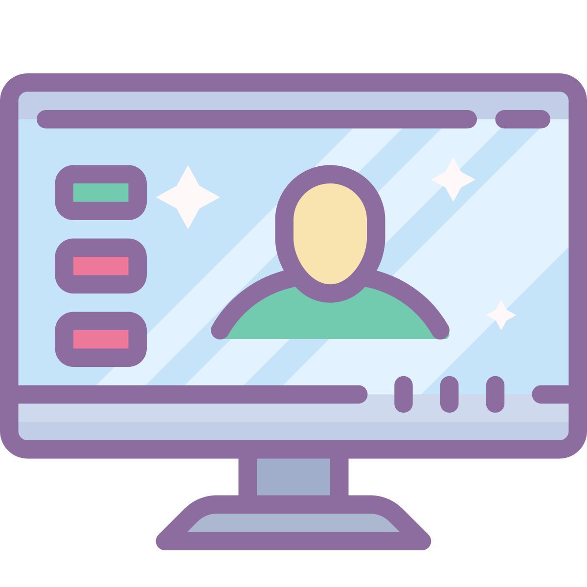 cute color style video conferenza icon