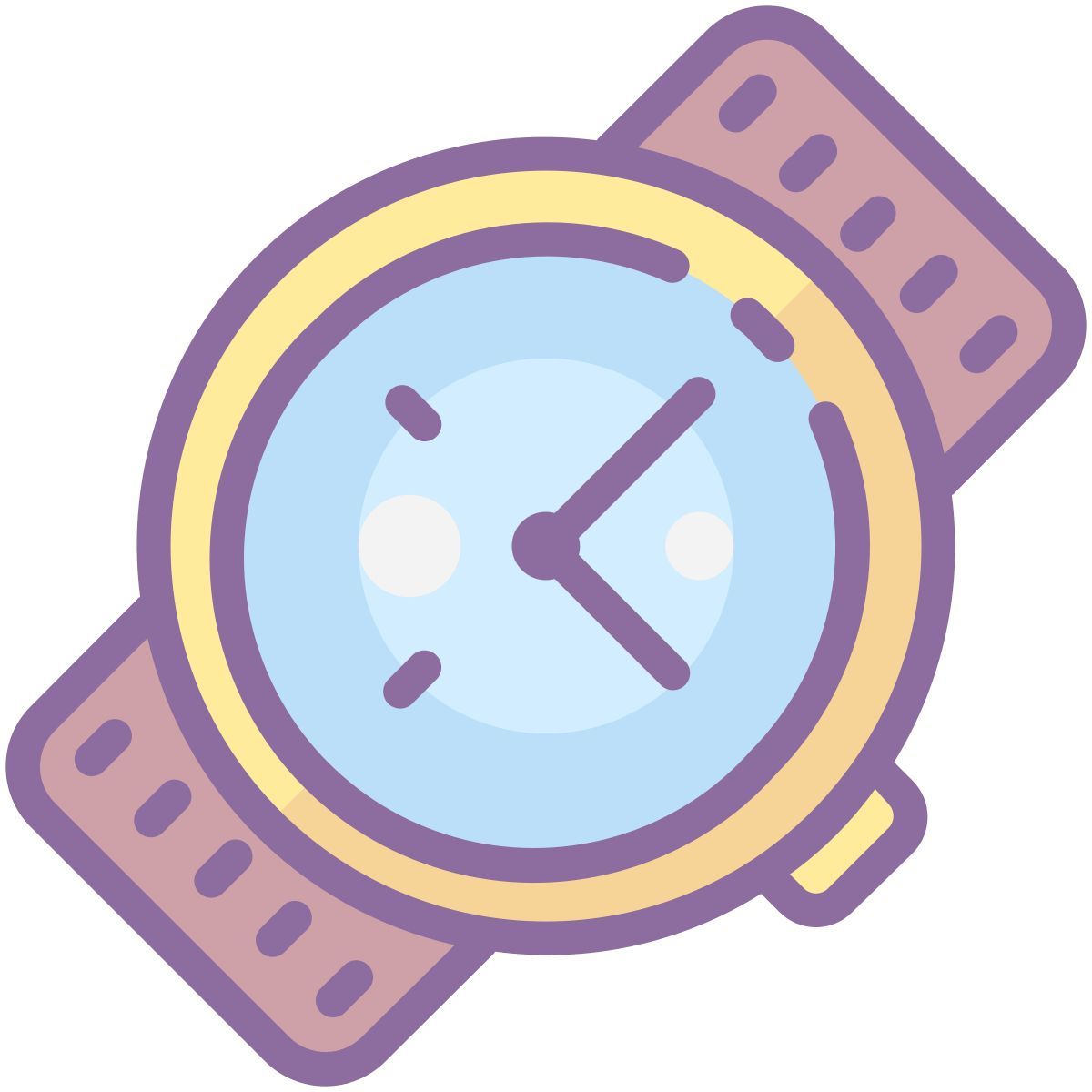 cute color style uhren von vorn icon