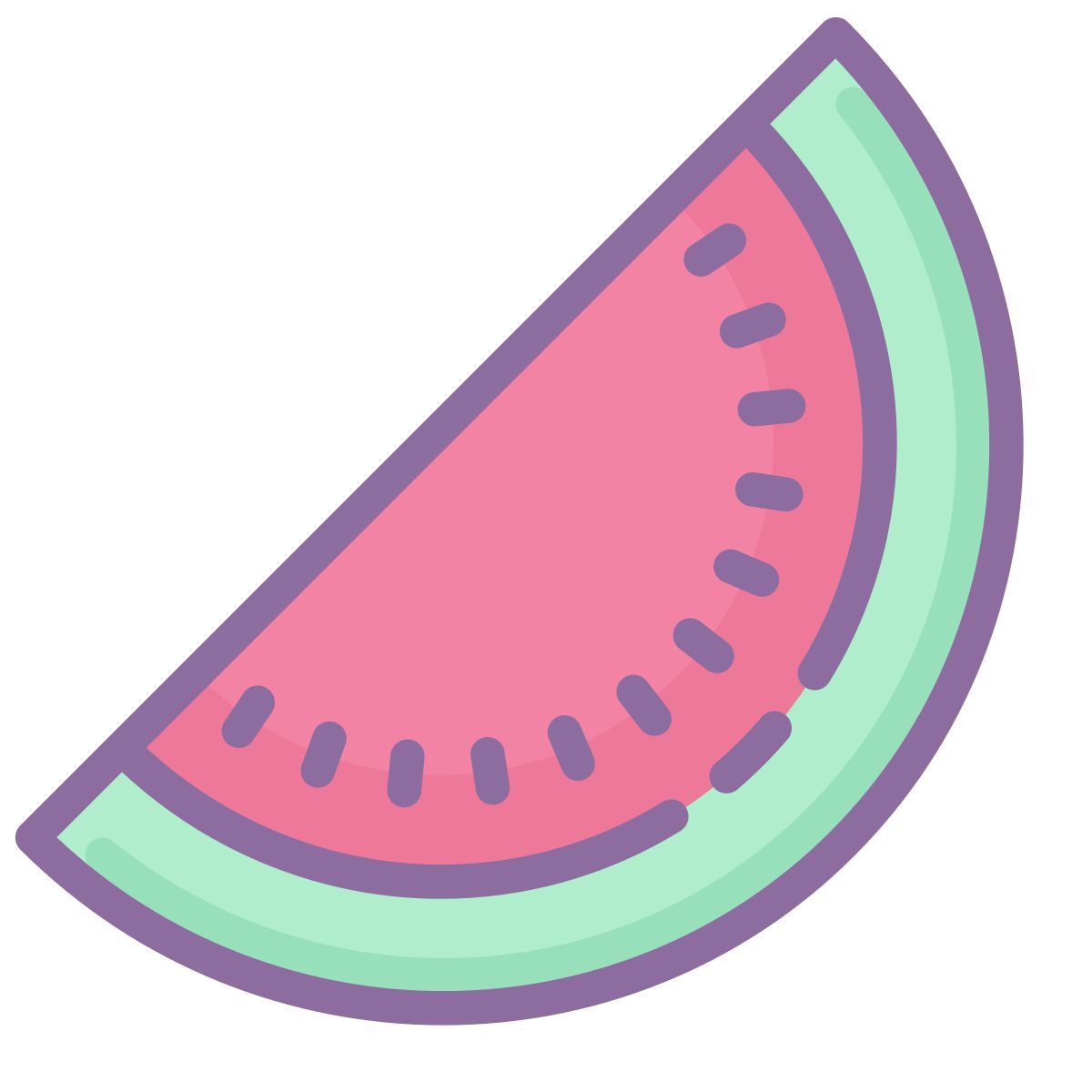 cute color style watermelon icon