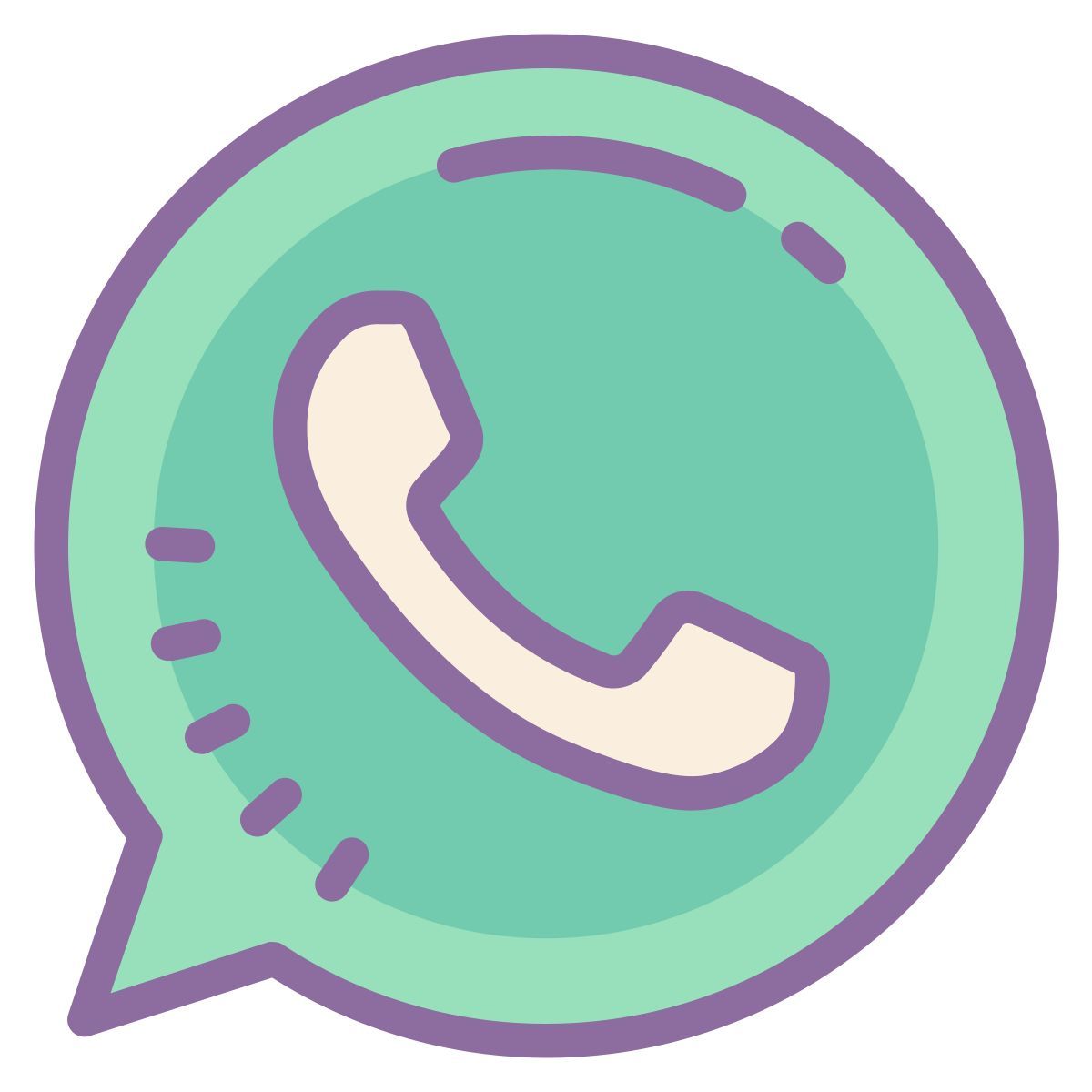 cute color style whatsapp icon
