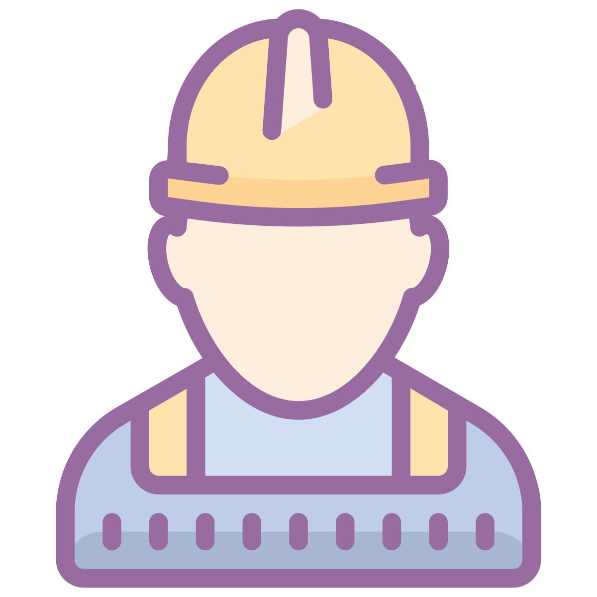 cute color style 男性工人 icon