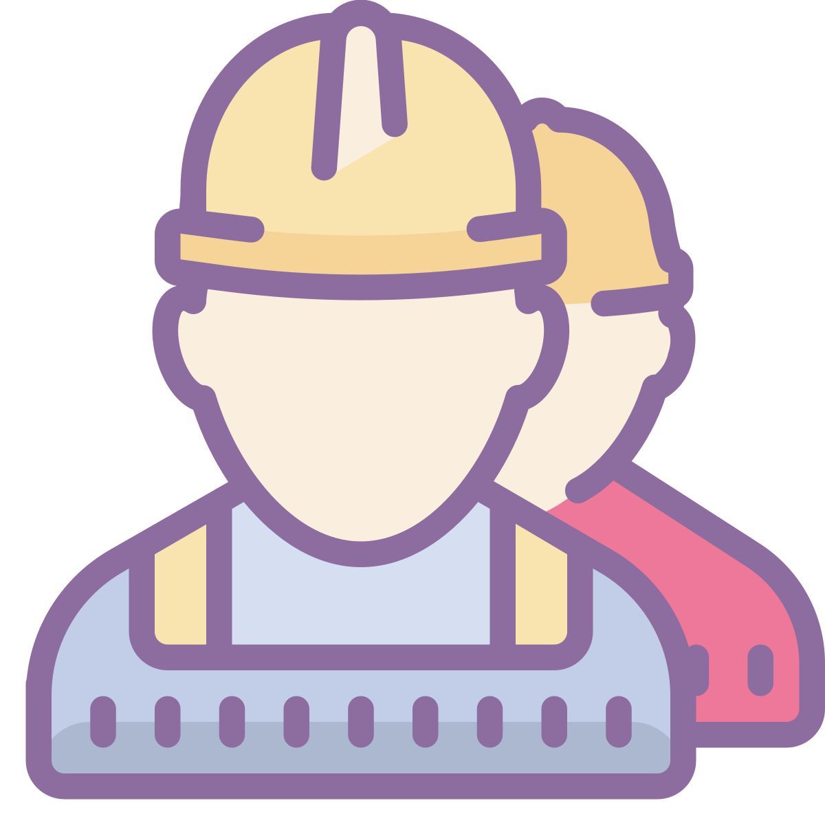 cute color style 男性工人 icon