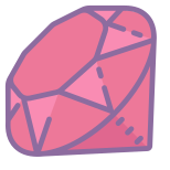 Ruby Programming Language icon in Cute Color Style