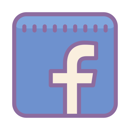 Facebook Icon In Cute Color Style